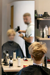 senior woman having hair salon