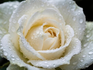 white rose with water drops
