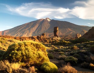 Fototapeta premium Volcanic landscape at sunrise (1)