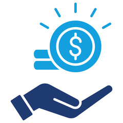 Income Flat Blue Icon
