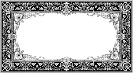 black and white picture frame isolated