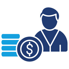 Income Flat Blue Icon