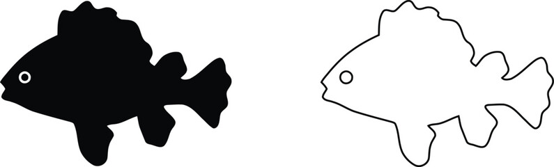 Fish Silhouettes Fish Silhouettes Koi Fish Silhouettes Set Of Cartoon Fish Silhouettes Cod vector Fish Silhouettes Eps 10