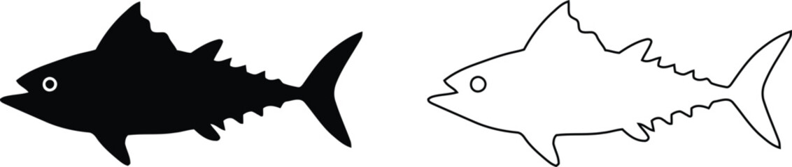 Fish Silhouettes Fish Silhouettes Koi Fish Silhouettes Set Of Cartoon Fish Silhouettes Cod vector Fish Silhouettes Eps 10