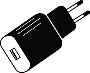 USB type - c adapter charging port for iphone.black model on white background