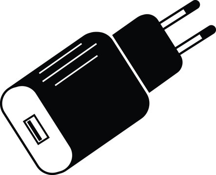 USB type - c adapter charging port for iphone.black model on white background