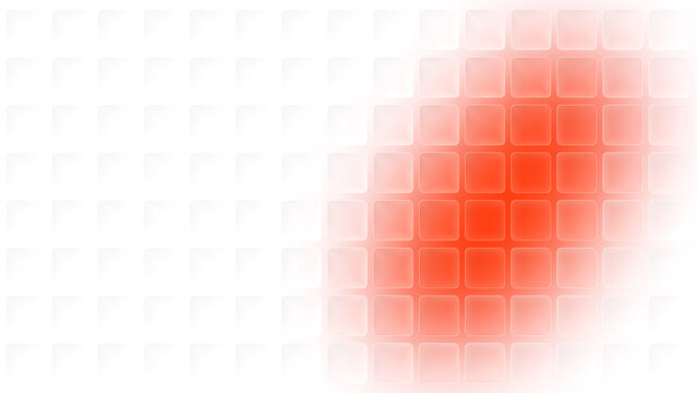 A Square glass 3D tiled grid, glowing light red, fractal glass effect gradient on a white background, ribbed, Wavy glassmorphism, ethereal glass effect, spectrum, sense of motion, 8K resolution.