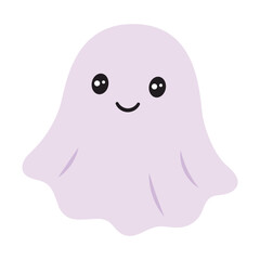 cartoon ghost isolated, flat style