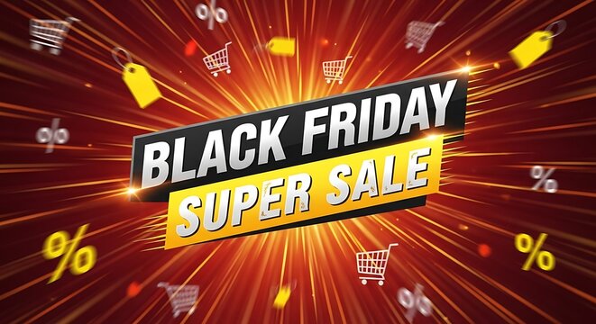  Dynamic motion blur “Black Friday Super Sale” graphic - Powered by Adobe