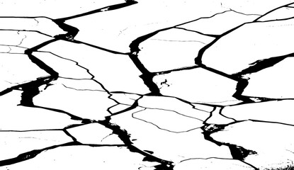 Obraz premium crack in the ground. cracked wall background. Hand drawing texture. Vector illustration