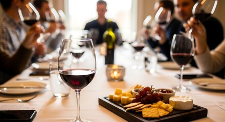 Wine Tasting Event with Cheese and Friends.