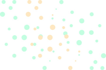 Pastel polka dot pattern with mint and peach colors isolated on transparent background