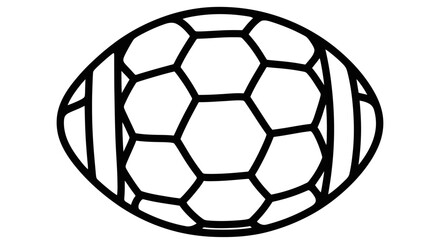 Obraz premium Simple black and white illustration of a rugby or football.