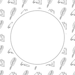 Obraz premium hand drawn food and beverage frame background
