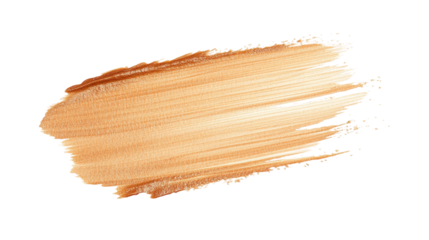 A brush stroke of beige paint isolated on white or transparent background, png clipart, design element