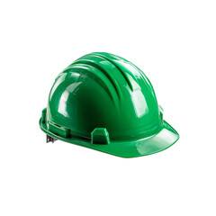 construction green hard hat isolated on a transparent background, in a PNG format