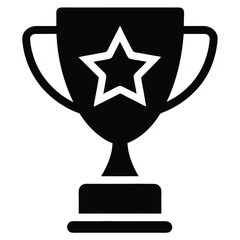 achievement trophy vector icon
