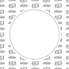 hand drawn food and beverage frame background