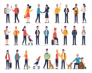 Flat Vector People Illustration Set – Daily Activities, Lifestyle, and Occupations