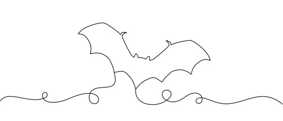 A bat flying with line art style