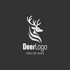 Luxury Black White Deer Vector