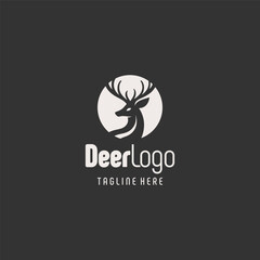 Professional Black White Deer Symbol
