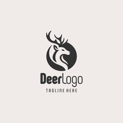 Obraz premium Original Black White Deer Symbol