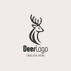 Artistic Wild Deer Logo Symbol