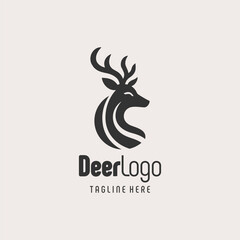 Dynamic Black White Deer Vector