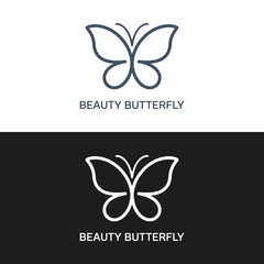 Beauty hipster butterfly logo design