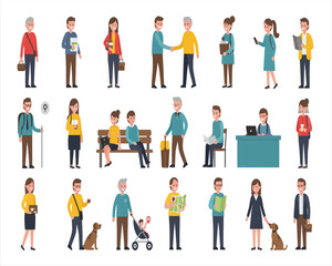 Flat Vector People Illustration Set – Daily Activities, Lifestyle, and Occupations