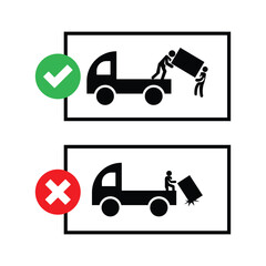 Fragile Package Safety Label.  Please Handle with Care Shipping and Handling Pictogram for Packaging. 