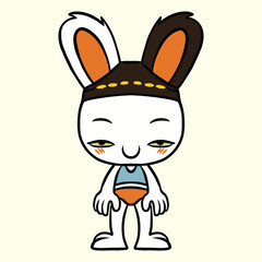 cute rabbit cartoon character illustration