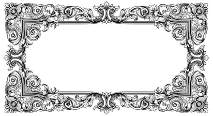 vintage frame with floral ornament