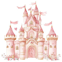 Fairytale Pink Castle with Magical Design