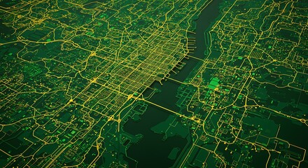 Cyberpunk Cityscape A Futuristic Urban Network