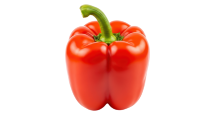 Isolated ripe red bell pepper or capsicum on a neutral surface for healthy cooking ideas