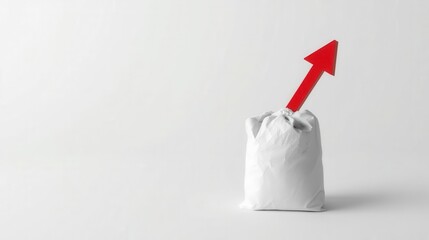 Growth in business success white background conceptual image minimalistic environment upward trend representation