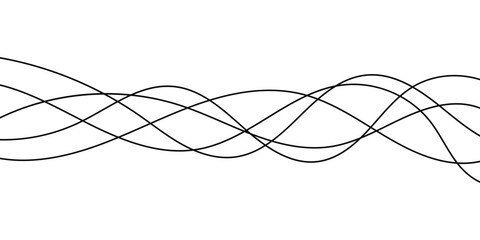 Thin line wavy background on white background.  Flowing wave line background on white page. Rippled isolated abstract wavey background icons. 