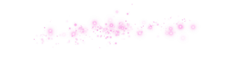 Magical Pink Light Dust Particles Effect on Transparent Background