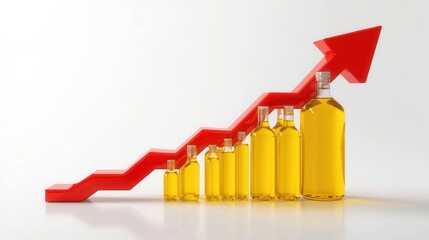 Increasing oil prices impact market trends business analysis graphical representation digital environment