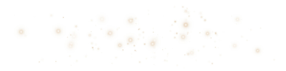 Magical Golden Light Dust Particles Effect on Transparent Background
