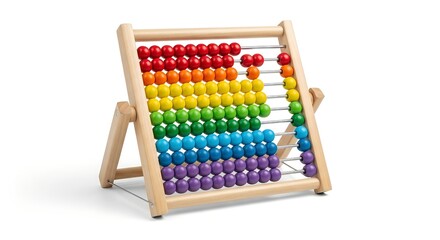 Colorful wooden abacus in rainbow design for children's education  