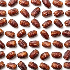 Obraz premium isolated Top dates background. Flat lay on pattern dry white view. Variety