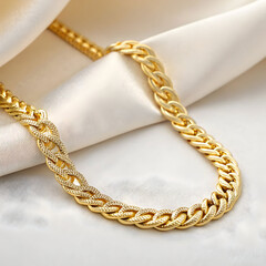 Luxury gold chain closeup of exquisite jewelry