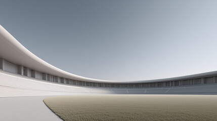 Obraz premium Minimalist Curved Stadium Architecture