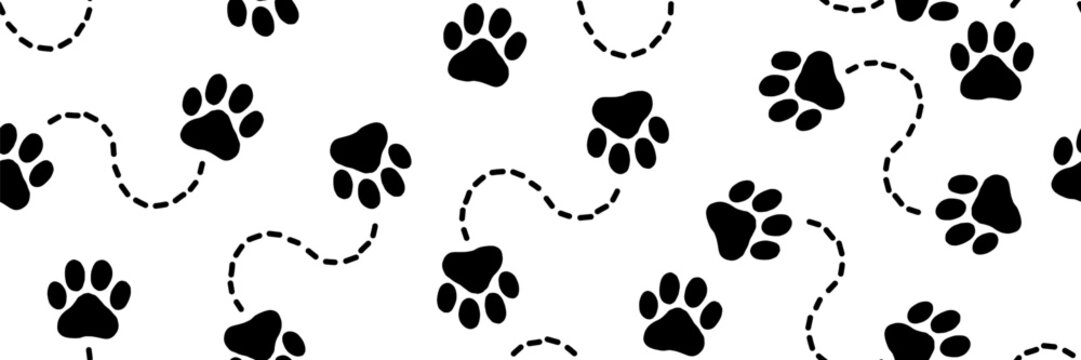 Bear paw footprint pattern with cat and pet prints for animal themed designs or background illustrations. This versatile graphic collection features multiple animal tracks for creating cohesive nature