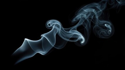 Abstract smoke swirls against black