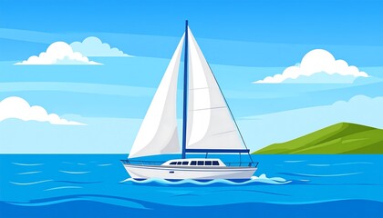 Obraz premium Sailing yacht on a sunny day