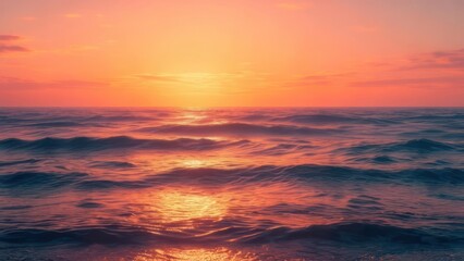 Obraz premium Blurry sunset over a wavy sea